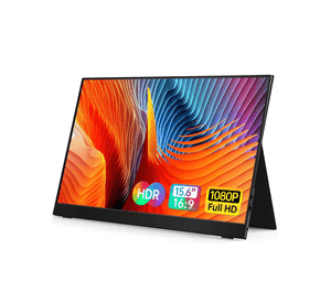 Monitor Portátil Vilva 15,6" FHD 1080P IPS con USB-C, HDMI, cubierta y altavoces Negro