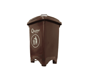 Basurero Contenedor Basura 50 lts. con pedal café QRubber