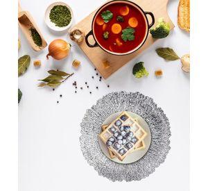 Set 3 Plato Base Carga Redondo Decorativo Brillante Jhn