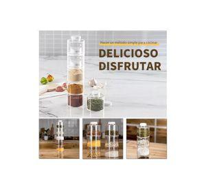 Especiero modular torre con 12 frascos de condimentos