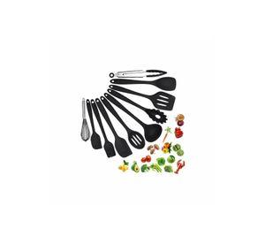 Set 10 Utensilios Cocina Silicona Antiadherente Negro