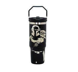Botella Insulada Con Mango 850ml Black Star Wars 1 Mandalorian