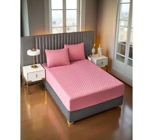 CUBRECOLCHON IMPERMEABLE PLAZA Y MEDIA COLOR ROSA