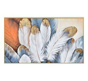 Cuadro Decorativo Plumas Abstractas Adorno Pared Jhn