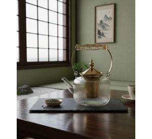 Tetera Elegante Diseño Estriado Funcional Infusión Jhn