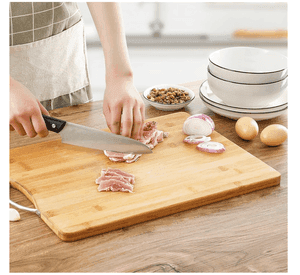 Tabla De Cortar Picar De Bamb Para Cocina Con Asa 30x20cm