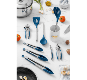 Set 3 Pinzas Acero Silicona Azul FTA