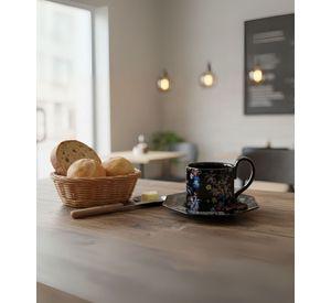 Taza Decorativa Elegante Platillo Floral Hogar Jhn