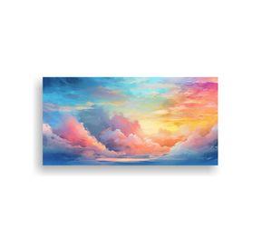 Cuadro Lienzo Abstracto Amanecer Acuarela Pastel 40x20cm