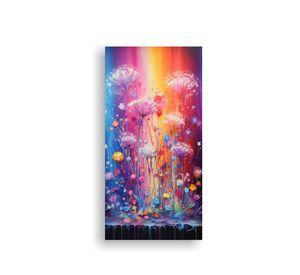 Arte De Pared Calma Arcoiris Y Plata, Cuadro 60x120cm