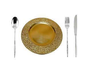 Set 3 Plato Decorativo Plastic Martillado Comedor Cocina Lau