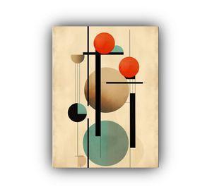 Cuadro Decorativo Espacio Mid Century Minimalista Neutral 30x45cm