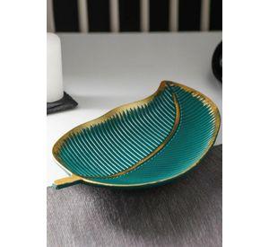 Set 3 Plato Base Hoja Tropical Mesa Textura Decorativo Jhn