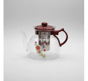 Tetera De Vidrio Con Infusor Floral 1100ml