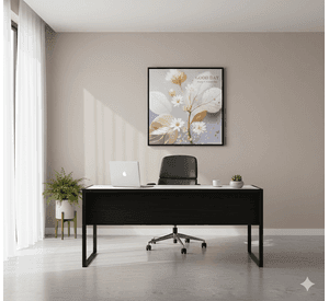 Cuadro con Flores Doradas Minimalista 60x60cm