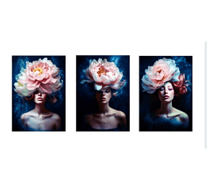 Cuadro Canvas Imagen Arte femenina en lienzo Pack X3 Uds 30x50cm Cu