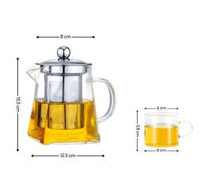 Tetera Vidrio 950 Ml 4 Tazas 100 ml