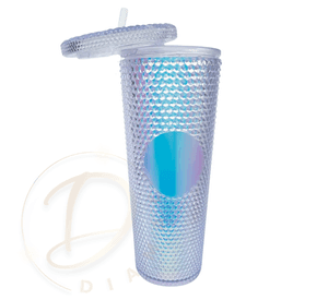 Vaso Mug Tublr Stud Botella Motivacional Vaso con Bombilla Blanco Brillante