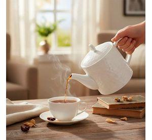 Tetera De Porcelana Blanca Ideal Para T O Infusiones