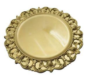 Set 2 Plato Base Carga Relieve Vintage Mesa Decorativo Jhn