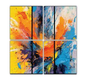 Cuadro Abstracto Líneas Finas Enigmático 120x120 Cm
