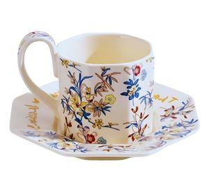 Taza Elegante Platillo Floral Decorativa Hogar Jhn