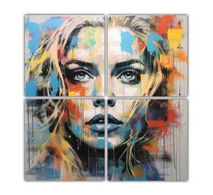 Cuadro Tela Sublimada Madonna En El Espacio 100x100 Cm