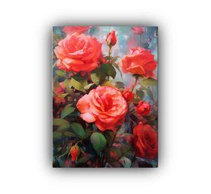 Lienzo Tela Sublimada Rosa Roja Arte Calma 30x45cm