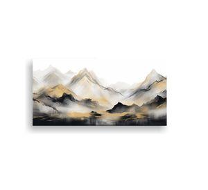 Cuadro Abstracto Montaña Naturaleza En Bastidor: 40x20cm