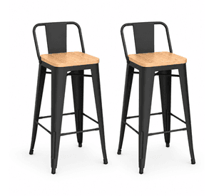 Pack 2 Pisos de Metal Tolix Asiento De Madera