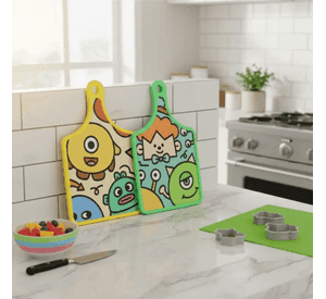 Tabla De Picar Infantil Monstruos 30x19cm