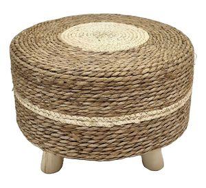 Reposapiés Redondo Natural Ratán Madera Multifuncional Jhn