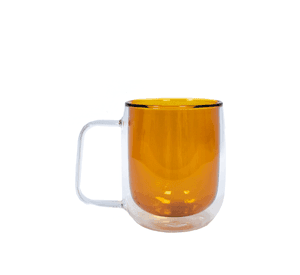 Set 2 Pzs Tazas Doble Pared 250ml Borosilicato Ambar Lugano
