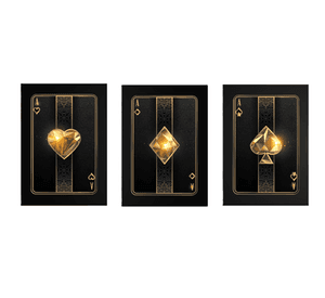 Cuadro Canvas Imagen Juego de cartas en lienzo Pack X3 Uds 30x50cm Cu