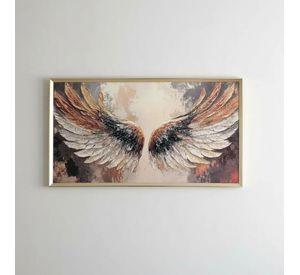 Cuadro Alas De Angel Diamante, Marco Dorado 110x60x3cm