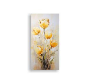 Cuadro Abstracto Perspectiva Tulipanes Amarillos 30x60cm