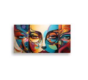 Cuadro Surrealista Pinturas Caras Abstractas 120x60cm