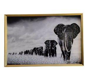 Cuadro Decorativo Mural Manada Elefantes Arte Pared Jhn