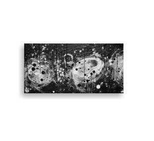 Pintura Abstracta En Blanco Y Negro Con Círculos 160x80 Cm