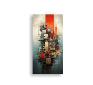 Cuadro Conceptual De Paisaje Urbano Abstracto 70x140cm