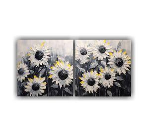 Arte De Pared Moderno Espacio Flores De Girasol 140x70 Cm