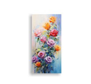 Cuadro Cuadro Refinado De Rosas En Colores 60x120cm