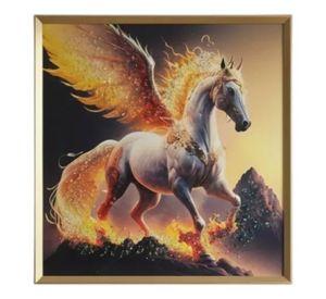 Cuadro Decorativo Arte Fantástico Caballo Alado Fuego Jhn