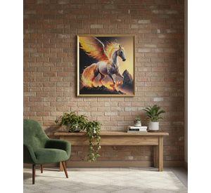 Cuadro Decorativo Arte Fantástico Caballo Alado Fuego Jhn