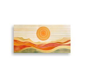 Cuadro Decorativo Escena Heliocéntrica Con Rayas 40x20cm