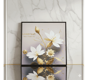 Cuadro de Flor Blanca Minimalista 60x60cm