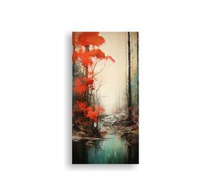 Cuadro Acuarela Calma Pinturas De Bosques 50x100cm