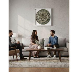 Decoración Pared Cuadro Arte Mural Mándala Contraste Jhn