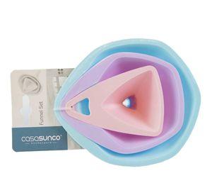 JUEGO DE EMBUDO MULTICOLOR CELESTE