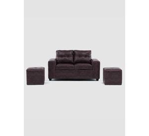 Sofá 2 cuerpos + 2 Pouf Lucca PU